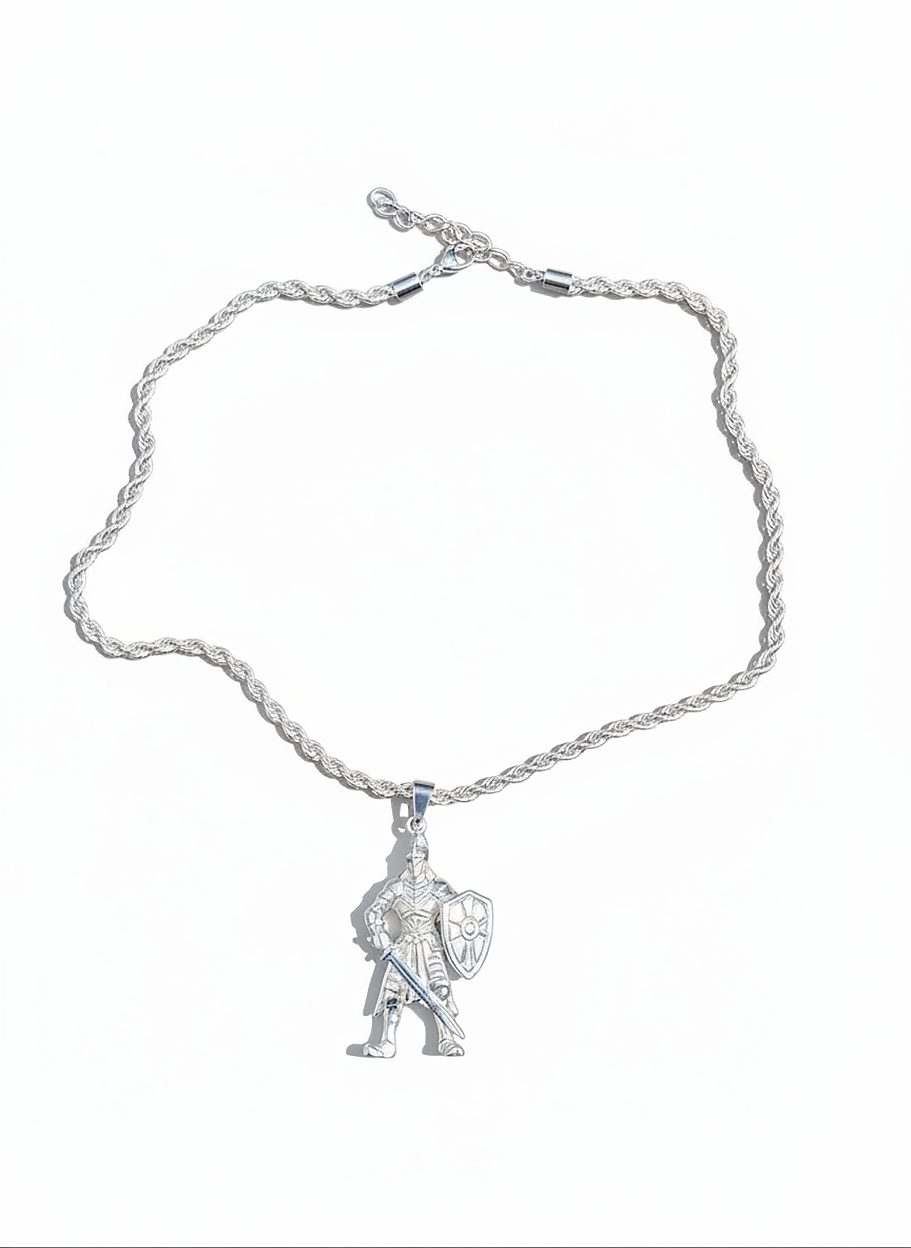 Armor Of God necklace and keychain set (Silver White)